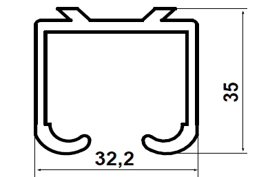 ALS-30201 Профили для ворот, шлагбаумов, раздвижных и металлических дверей