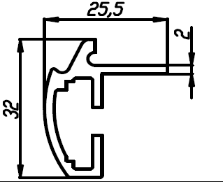ALS-30553 Профили для холодильного оборудования