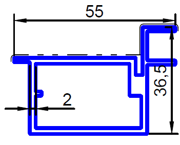 ALS-402548 Профиль для межкомнатных дверей и перегородок