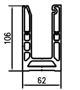 ALS-402738 Профили для цельностеклянных перегородок и стеклянных дверей