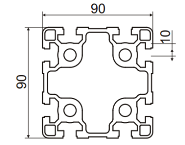 ALS-7205253 конструкционный станочный профиль 90х90
