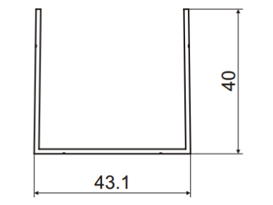 ALS-780043 Профили для ворот, шлагбаумов, раздвижных и металлических дверей