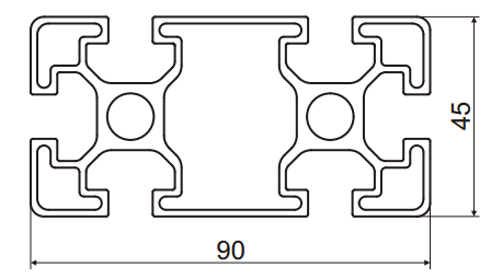 ALS-7999-001-01 конструкционный станочный профиль 90х45