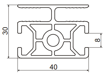 ALS-7999-001-04 конструкционный станочный профиль 30х40