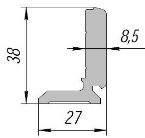 ALS-90-ПА-159 Профили для цельностеклянных перегородок и стеклянных дверей