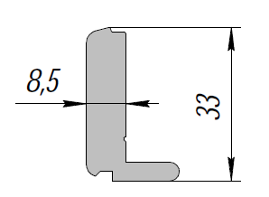 ALS-90-ПА-160 Профили для цельностеклянных перегородок и стеклянных дверей
