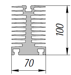 ALS-90-ПА-229 Профили для радиаторов охлаждения (типа гребенка)