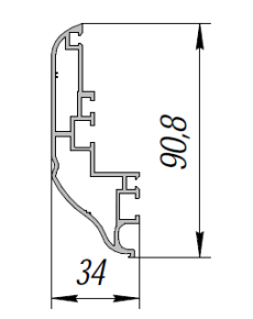 ALS-90-ПП-68 Профили для холодильного оборудования