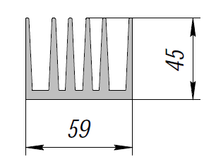 ALS-90-РП-14 Профили для радиаторов охлаждения (типа гребенка)