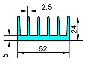 ALS-400071 Профили для радиаторов охлаждения (типа гребенка)