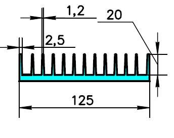 ALS-400280 Профили для радиаторов охлаждения (типа гребенка)