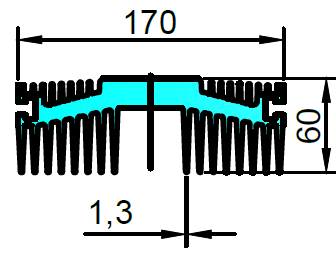 ALS-401827 Профили для радиаторов охлаждения (типа гребенка)
