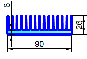 ALS-402209 Профили для радиаторов охлаждения (типа гребенка)