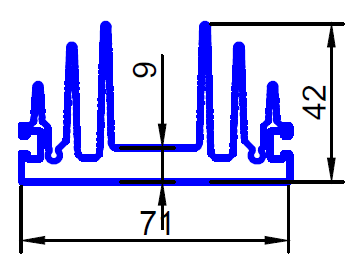 ALS-402261 Профили для радиаторов охлаждения (типа гребенка)