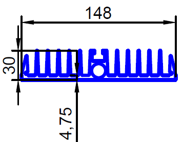 ALS-402511 Профили для радиаторов охлаждения (типа гребенка)