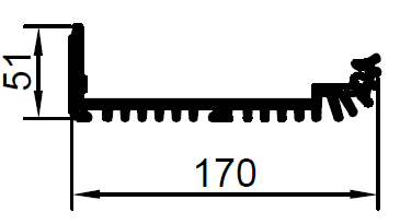 ALS-402841 Профили для радиаторов охлаждения (типа гребенка)