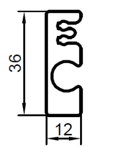 ALS-403116 конструкционный станочный профиль 36х12